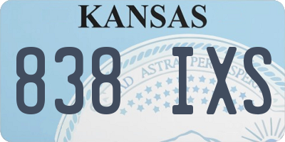 KS license plate 838IXS