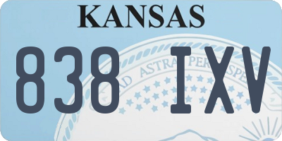 KS license plate 838IXV