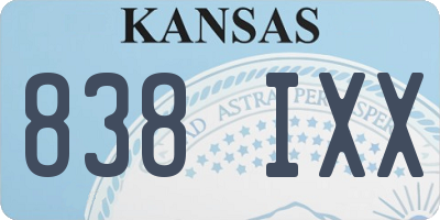 KS license plate 838IXX