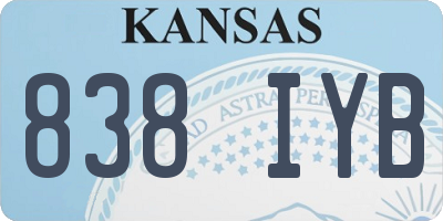 KS license plate 838IYB
