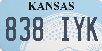 KS license plate 838IYK