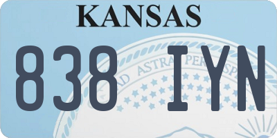 KS license plate 838IYN