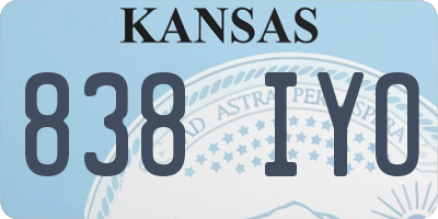 KS license plate 838IYO