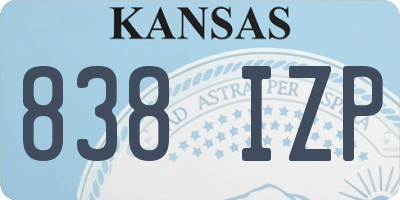 KS license plate 838IZP