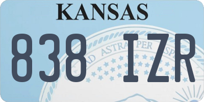 KS license plate 838IZR