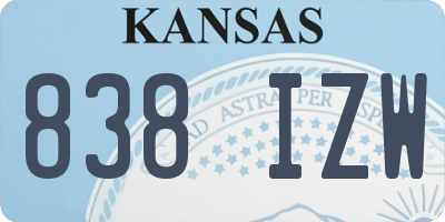 KS license plate 838IZW