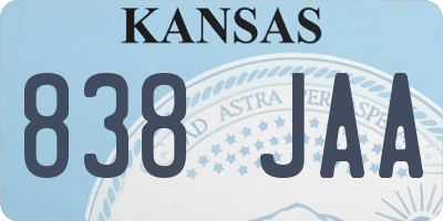 KS license plate 838JAA