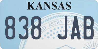 KS license plate 838JAB