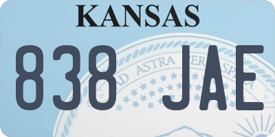 KS license plate 838JAE