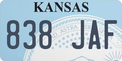 KS license plate 838JAF