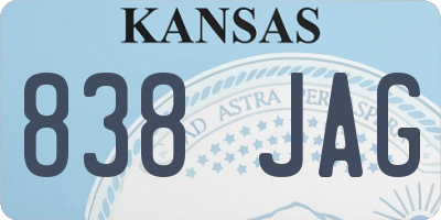 KS license plate 838JAG