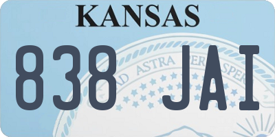KS license plate 838JAI