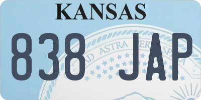 KS license plate 838JAP