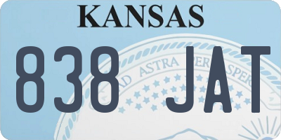 KS license plate 838JAT