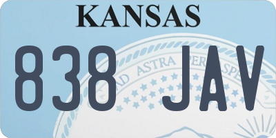 KS license plate 838JAV