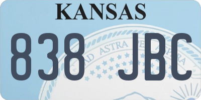 KS license plate 838JBC