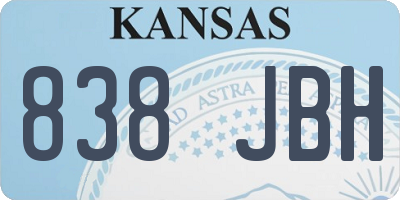 KS license plate 838JBH