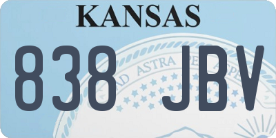 KS license plate 838JBV