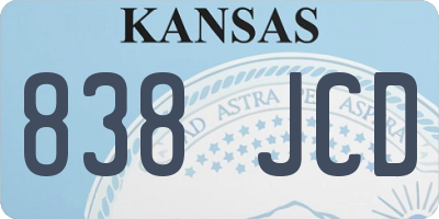 KS license plate 838JCD