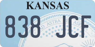 KS license plate 838JCF