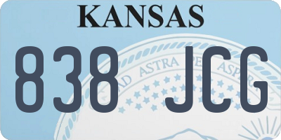 KS license plate 838JCG
