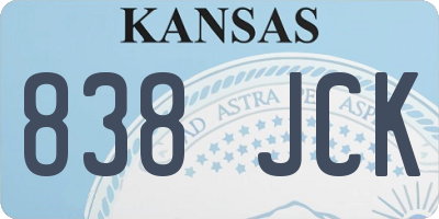 KS license plate 838JCK