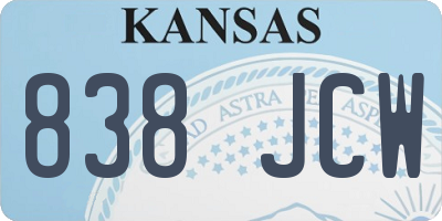 KS license plate 838JCW