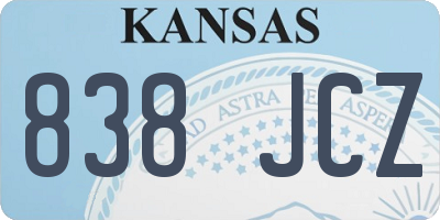 KS license plate 838JCZ