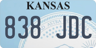 KS license plate 838JDC