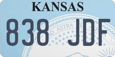 KS license plate 838JDF