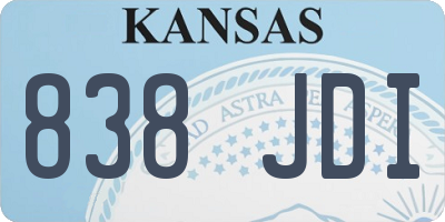 KS license plate 838JDI