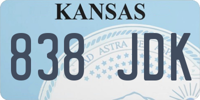 KS license plate 838JDK