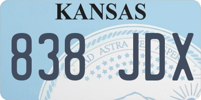 KS license plate 838JDX