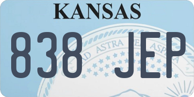 KS license plate 838JEP