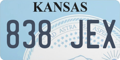 KS license plate 838JEX