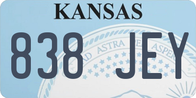 KS license plate 838JEY
