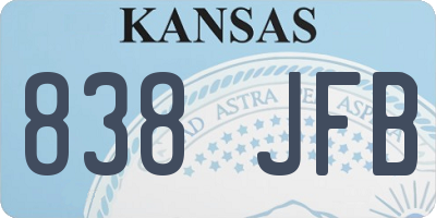 KS license plate 838JFB