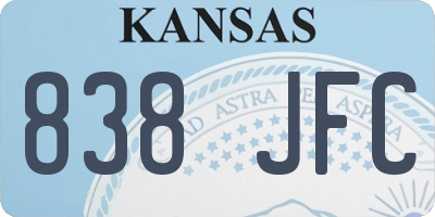 KS license plate 838JFC