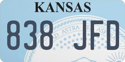KS license plate 838JFD
