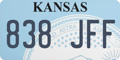 KS license plate 838JFF