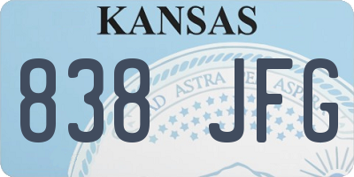 KS license plate 838JFG