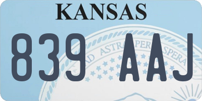 KS license plate 839AAJ