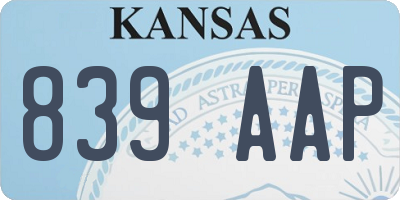 KS license plate 839AAP
