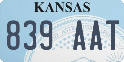 KS license plate 839AAT