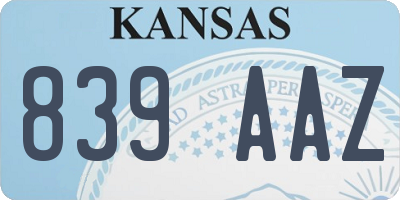KS license plate 839AAZ