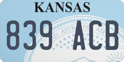 KS license plate 839ACB
