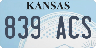 KS license plate 839ACS
