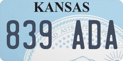 KS license plate 839ADA