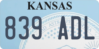 KS license plate 839ADL