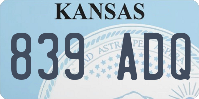 KS license plate 839ADQ